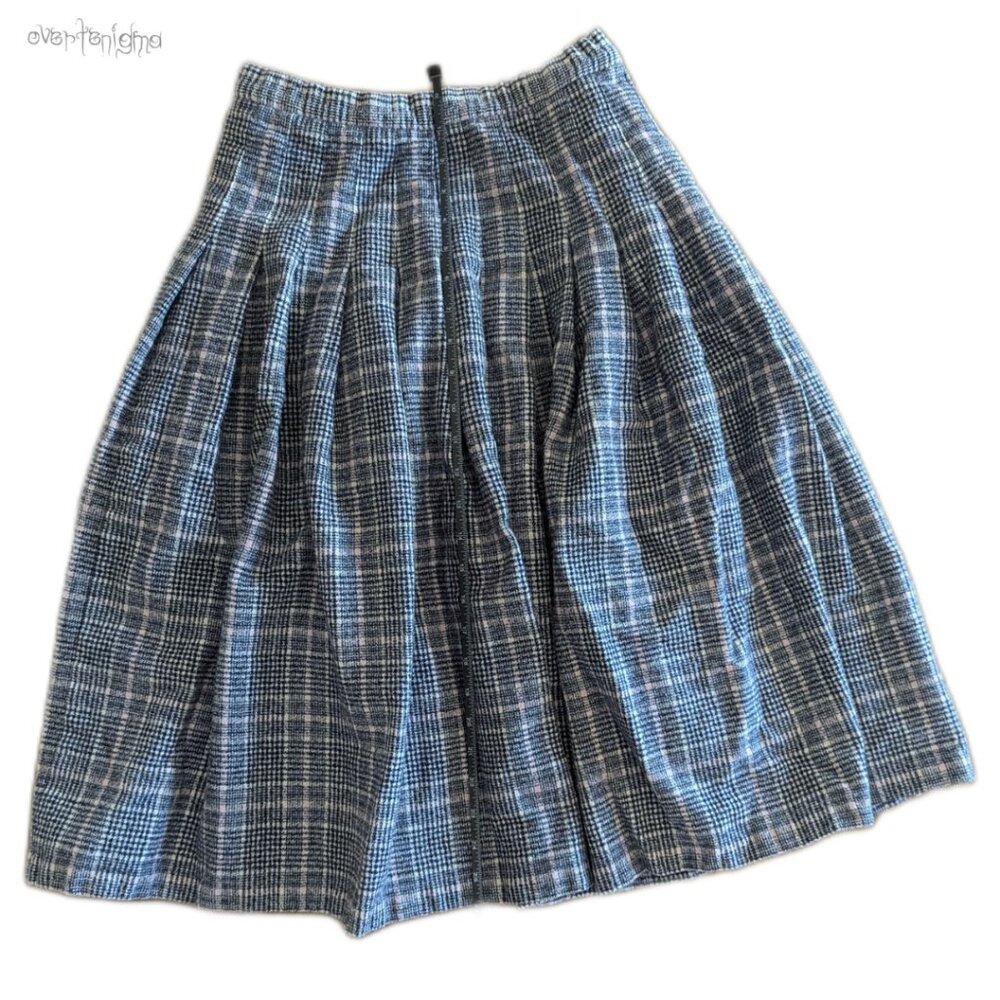 PENDLETON pleated plaid wool mid length skirt - Picture 3 of 7